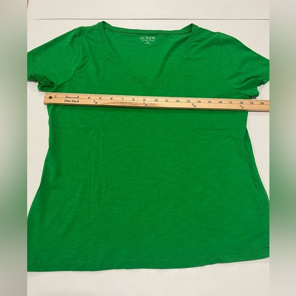 J CREW basic vintage cotton blouse with short sleeves green and V-neck M - Picture 5 of 7